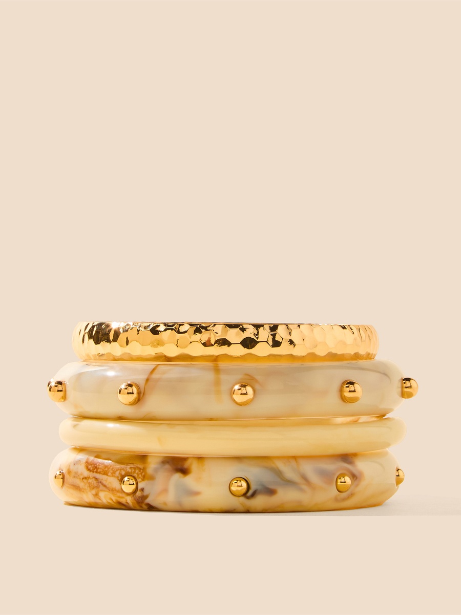 Pack of 4 - Textured Stackable Bangle