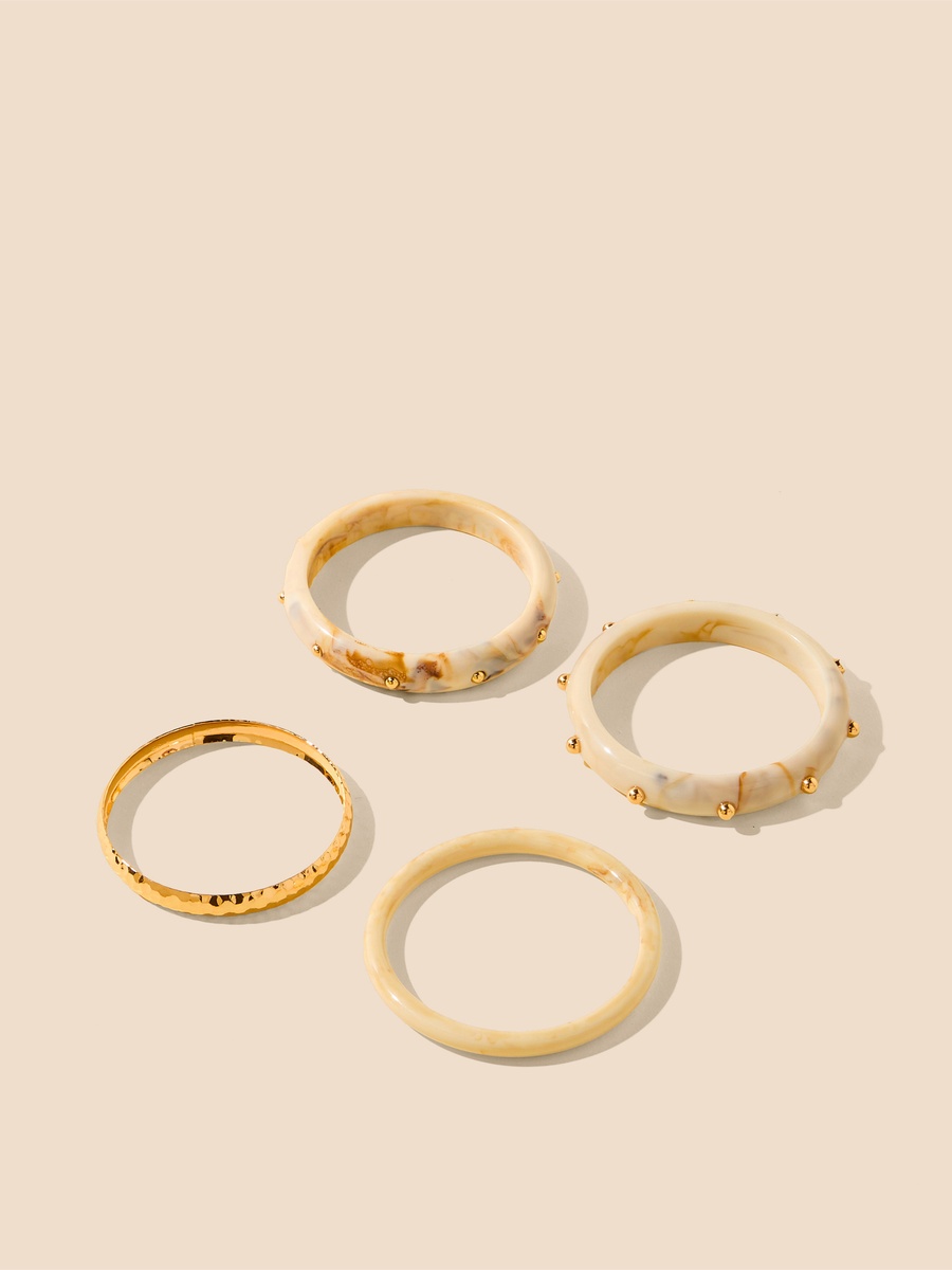 Pack of 4 - Textured Stackable Bangle