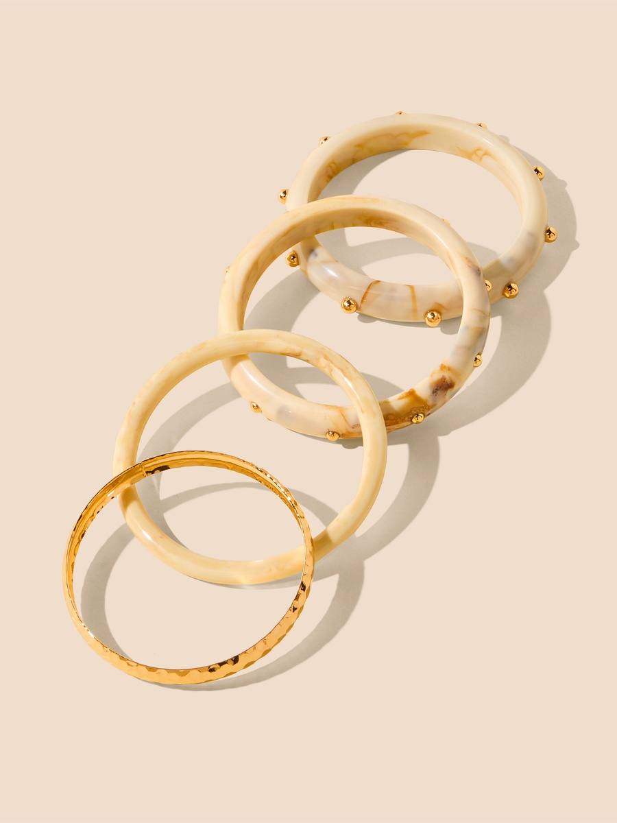 Pack of 4 - Textured Stackable Bangle