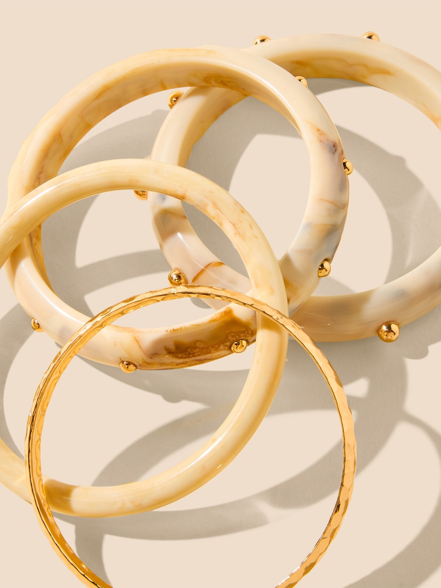 Pack of 4 - Textured Stackable Bangle