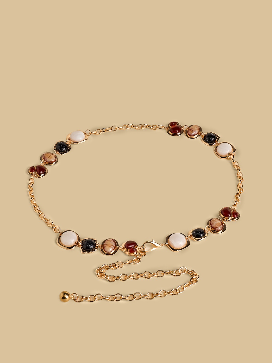 Embellished Chain Belt with Lobster Clasp Closure