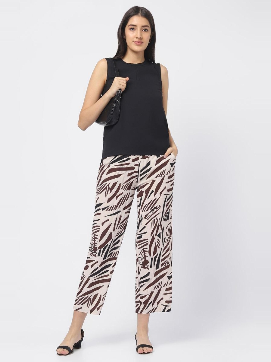 Abstract Printed Cropped Pants