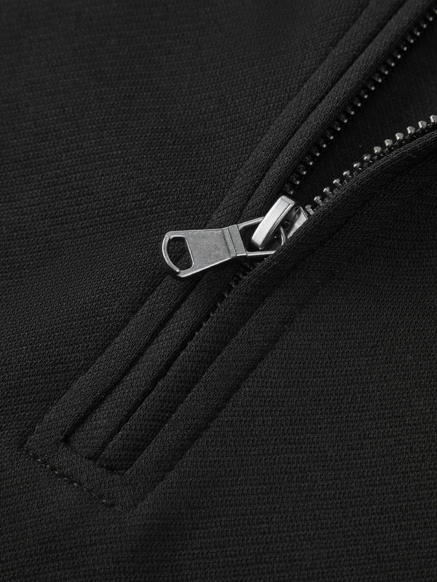 Half Zip Sweatshirt with Embroidered Detail