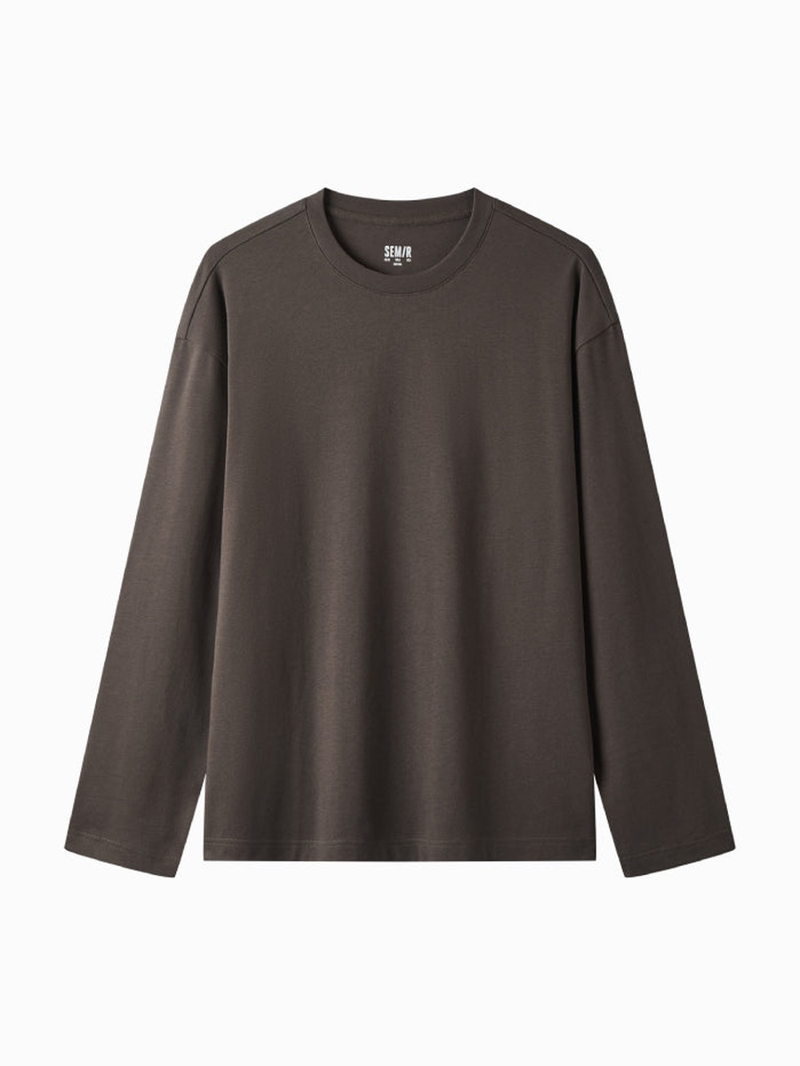 Plain Long Sleeves Cotton T-Shirt
