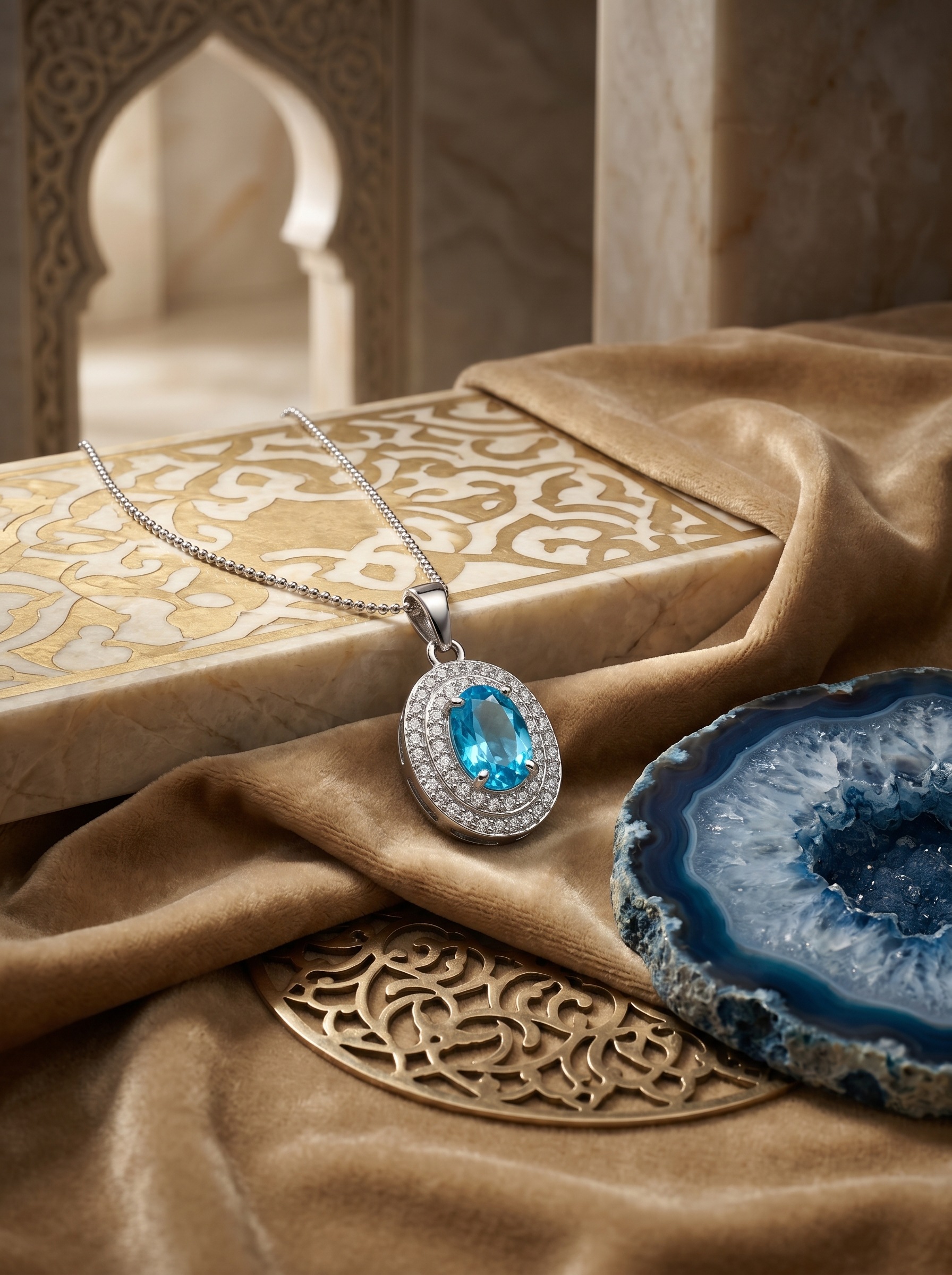 4-Piece Pendant Necklace, Earrings, Ring And Bracelet Jewelry Set
