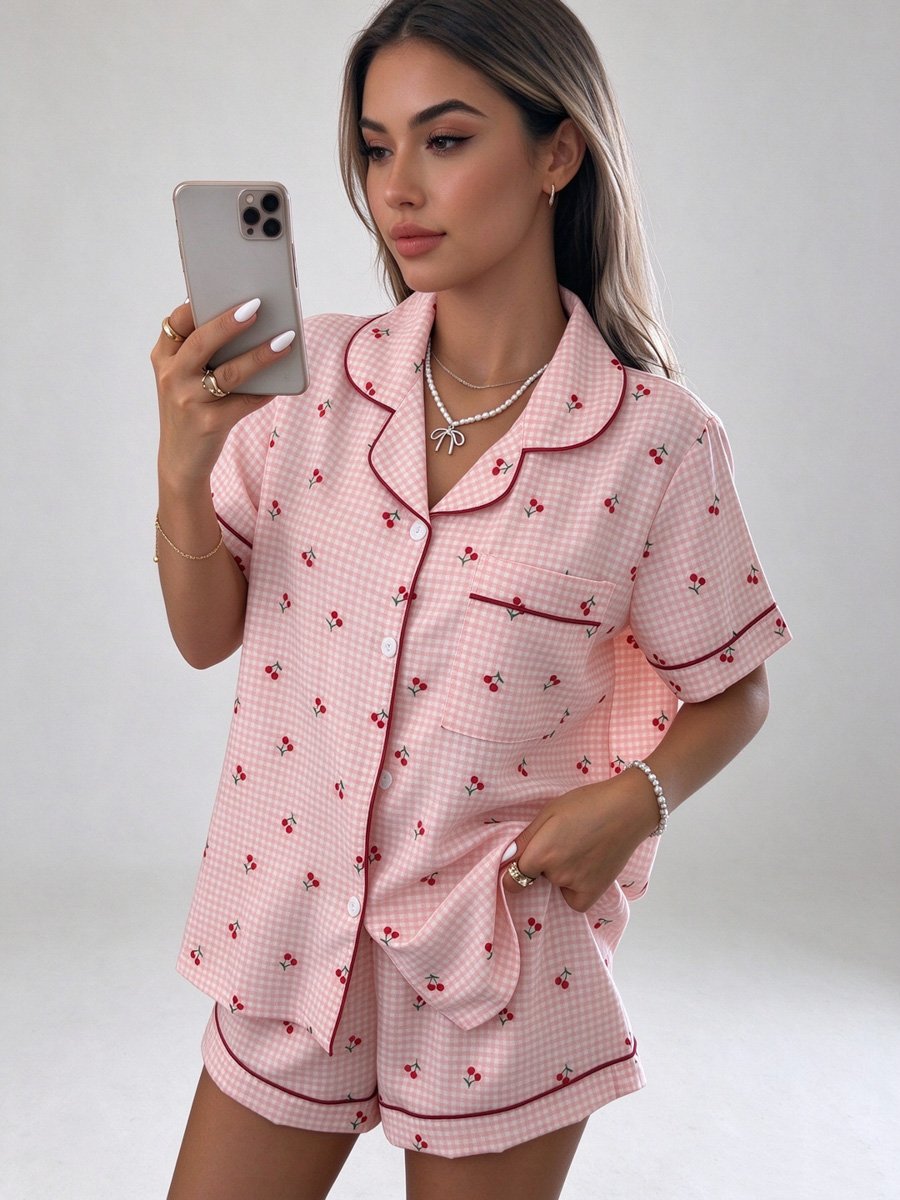 2-Piece Summer Pajamas Short Set