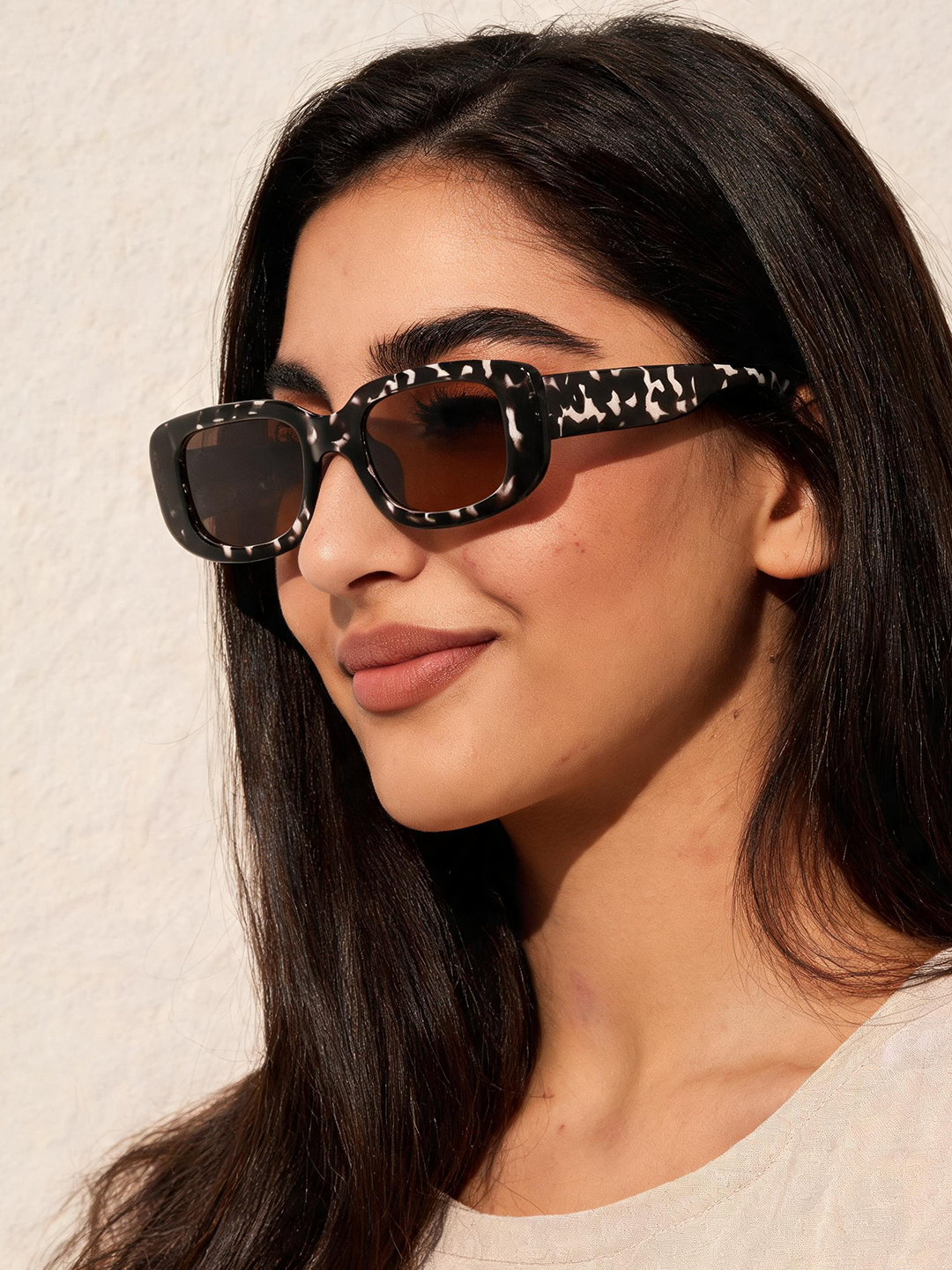 Multi-Color Rectangle Pattern Sunglasses