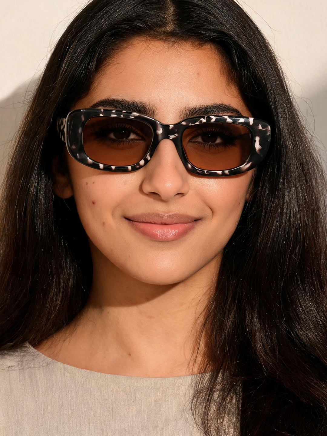 Multi-Color Rectangle Pattern Sunglasses