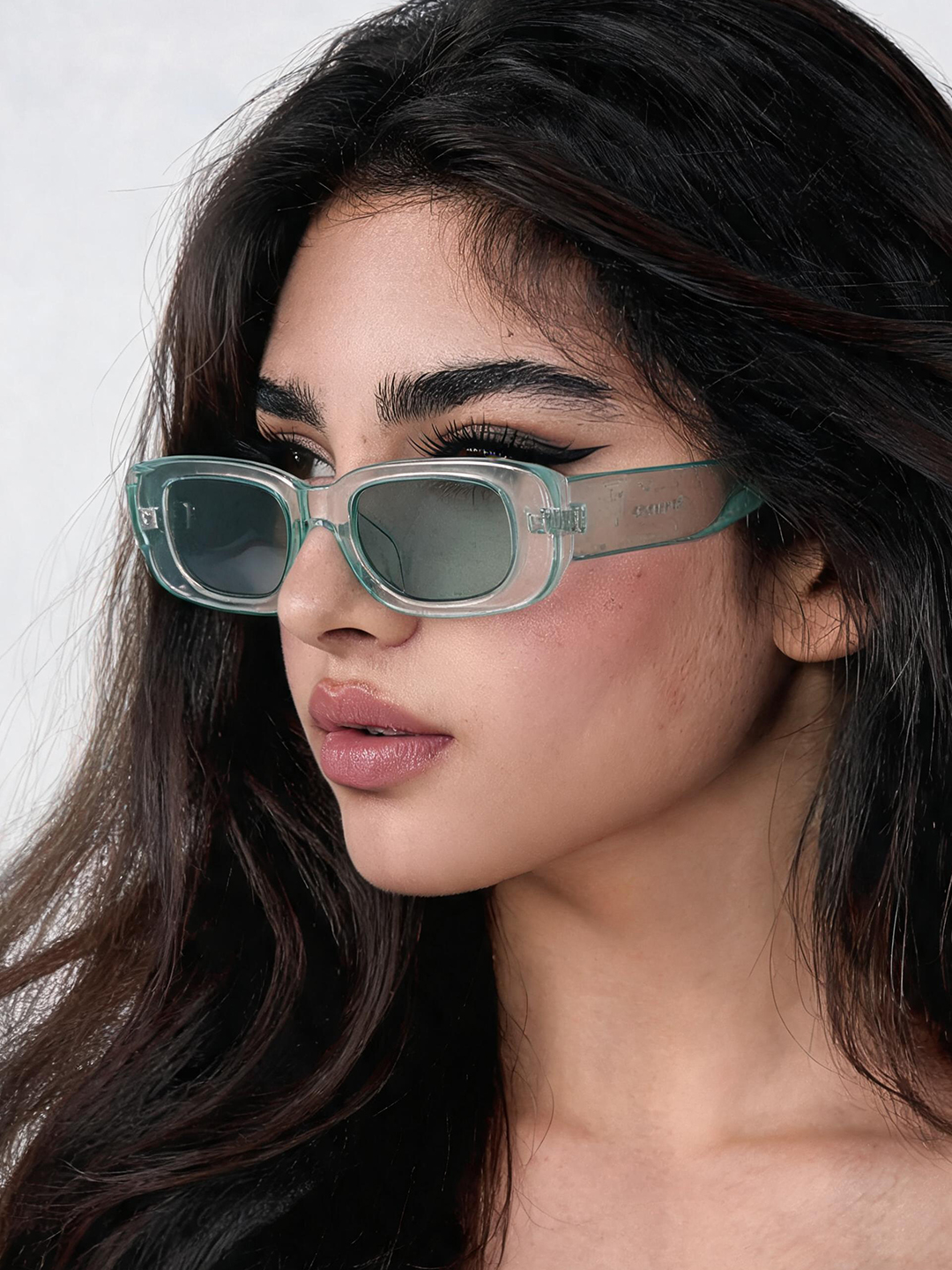 Green Rectangle Sunglasses
