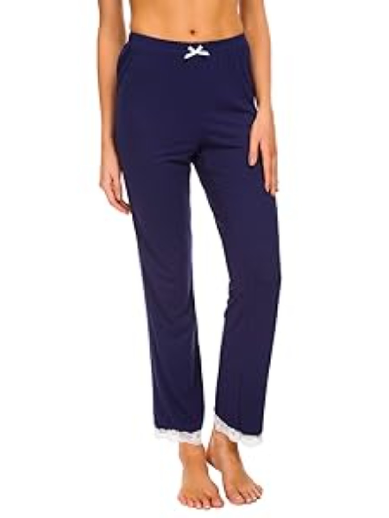Navy Blue Lace Trim Pyjama