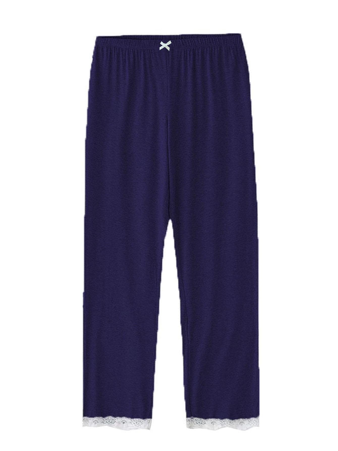 Navy Blue Lace Trim Pyjama