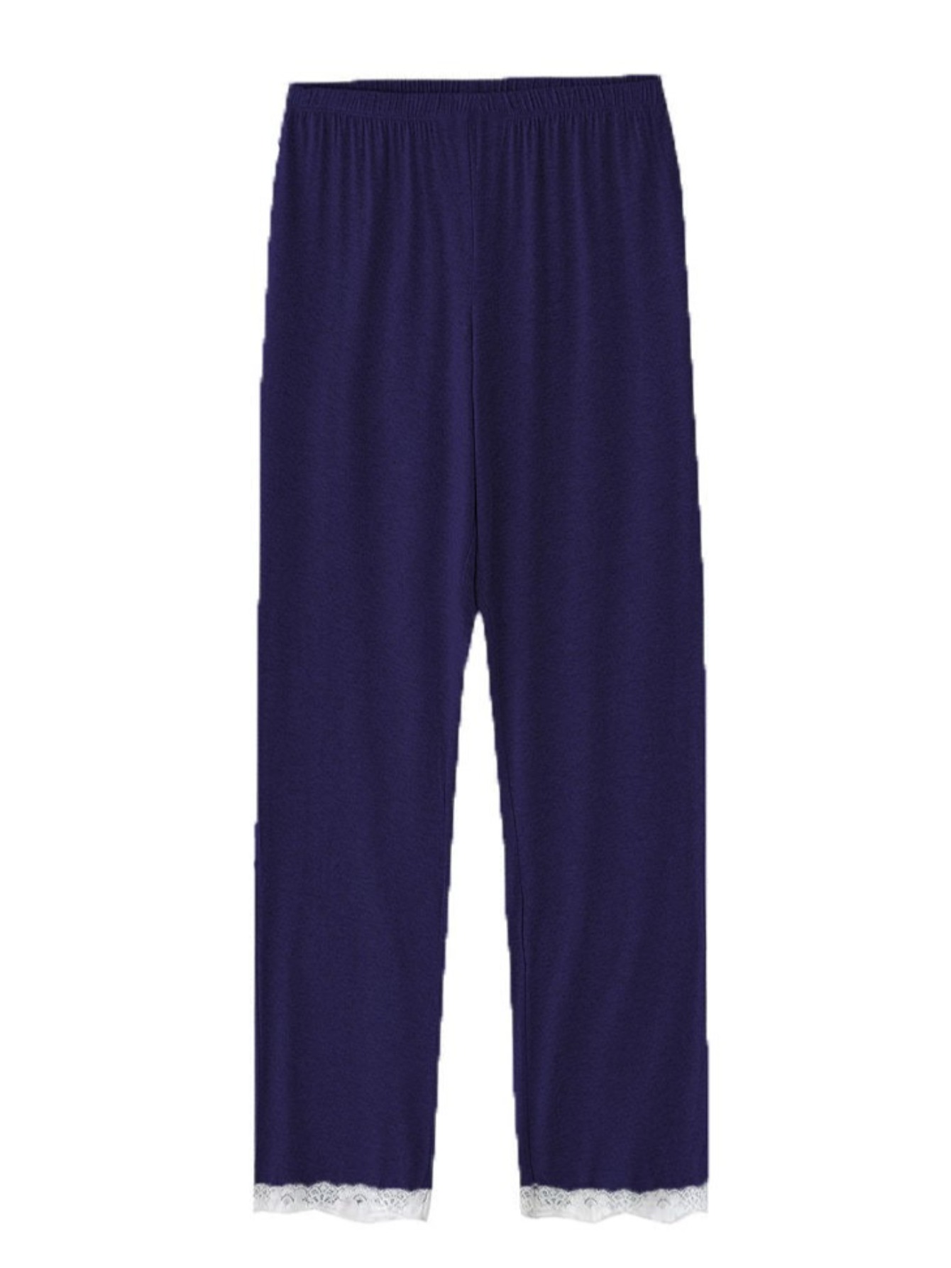 Navy Blue Lace Trim Pyjama