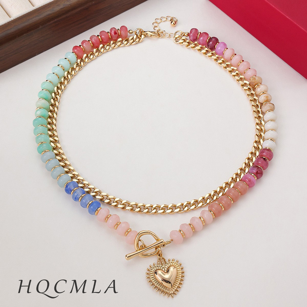 Dopamine Colored Bead Layered Necklace