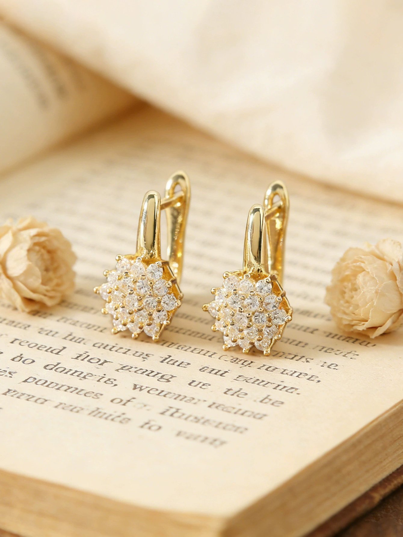 Snowflake Huggie Earrings