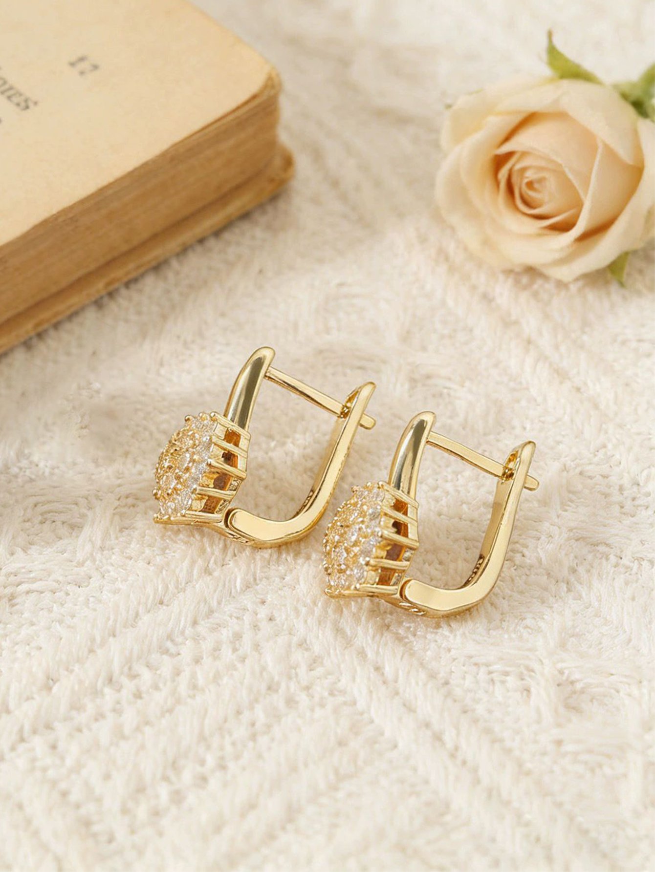 Snowflake Huggie Earrings