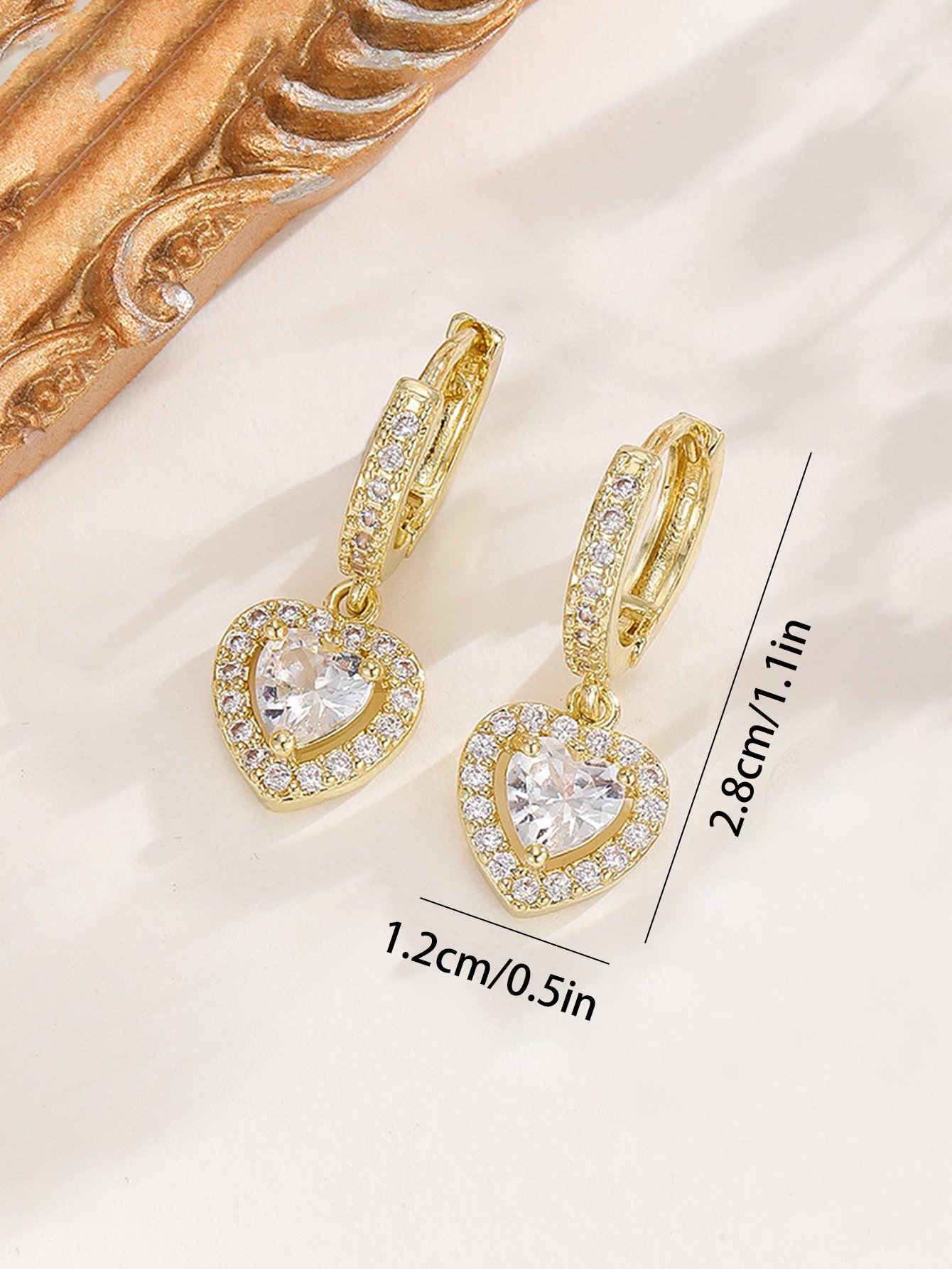 Heart-Shaped Dangle Earrings