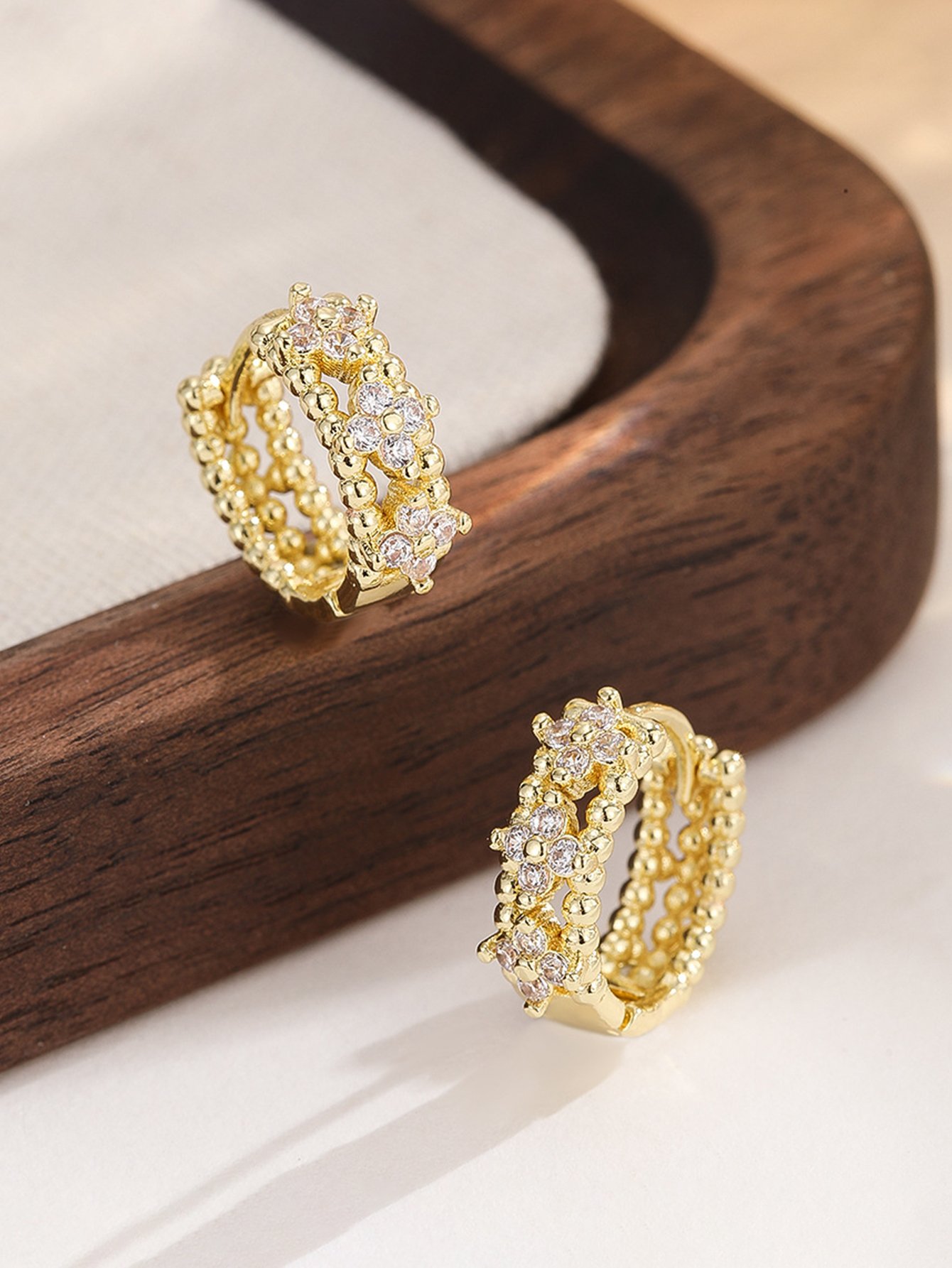 Embellished Huggie Earrings