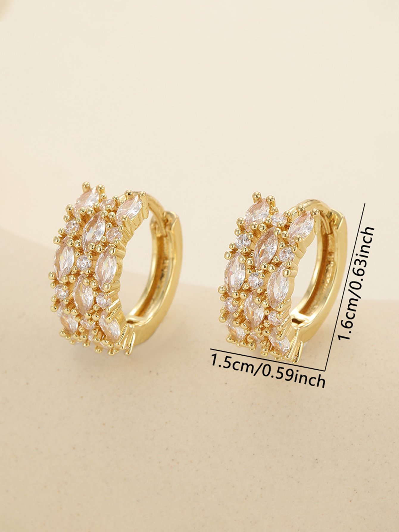 Zircon Embellished Huggie Earrings