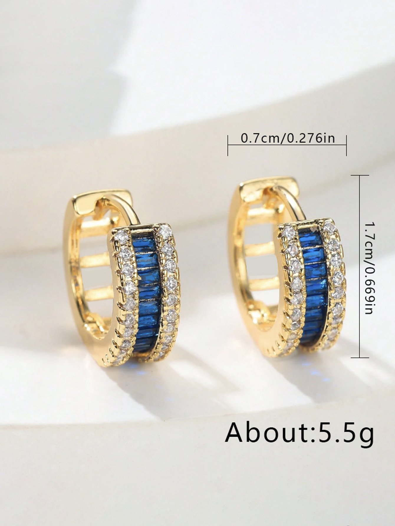 Glass Embellished Huggie Earrings