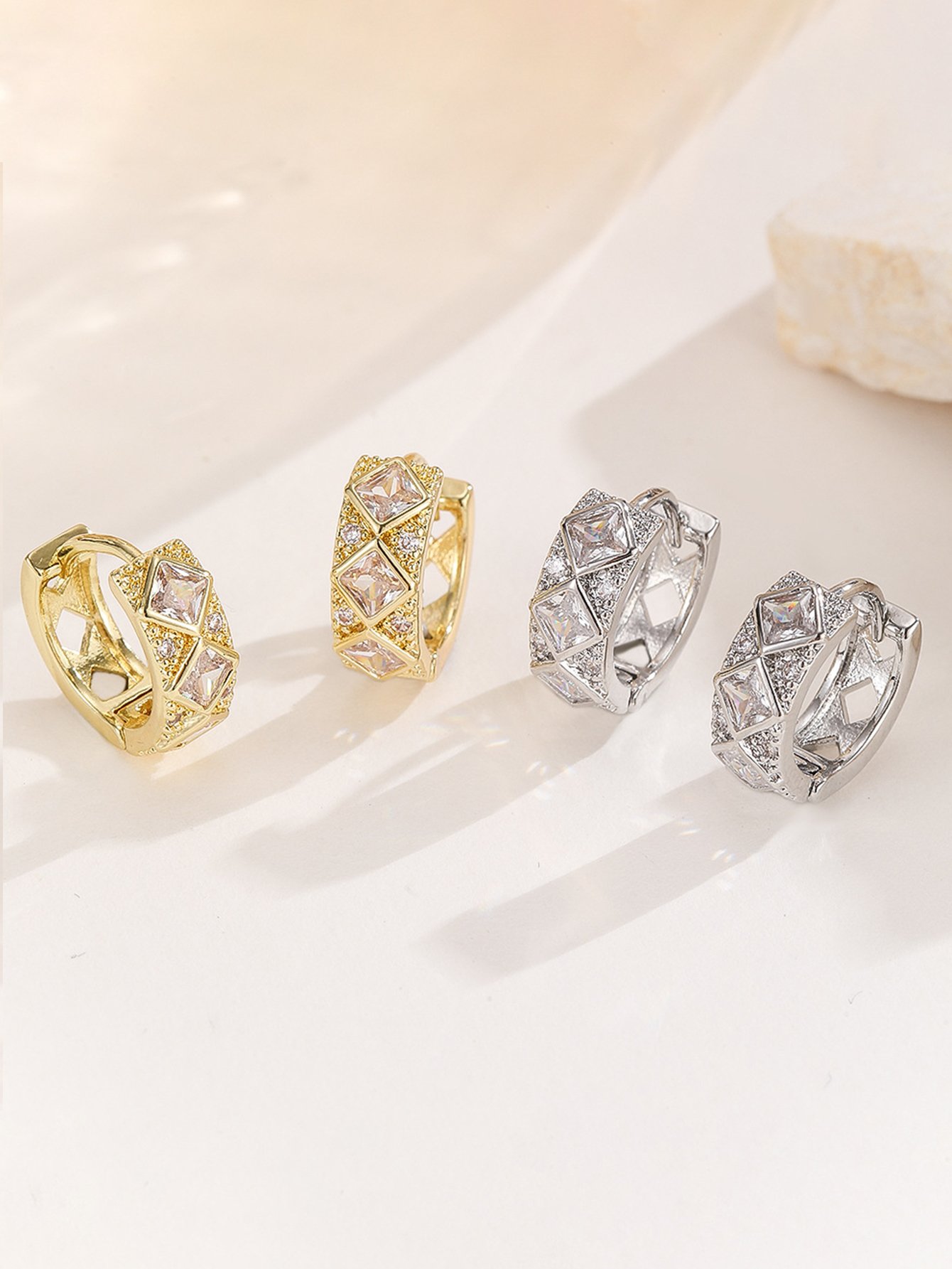 Embellished Huggie Earrings