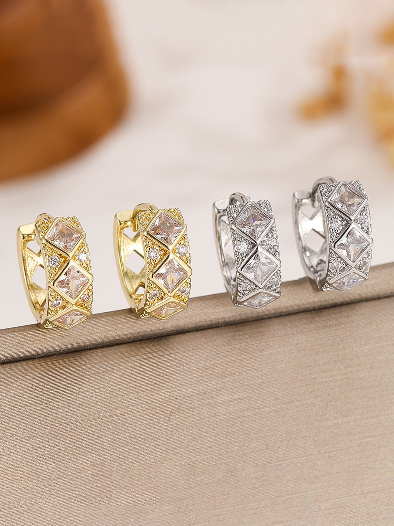 Embellished Huggie Earrings