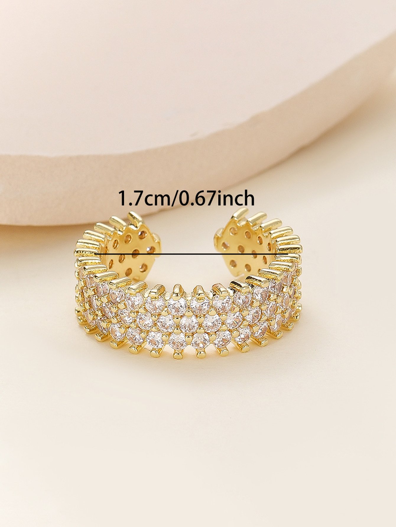 Gold Tone Embellished Cuff Ring