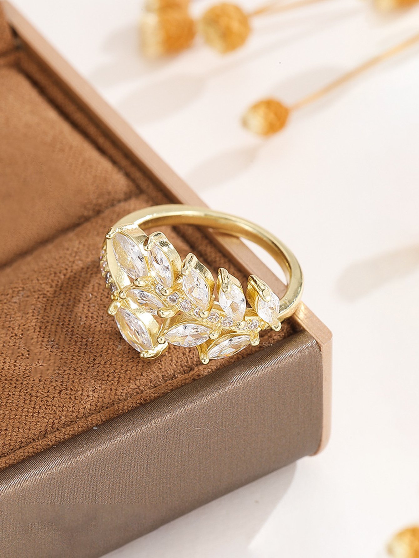 Gold Tone Embellished Ring