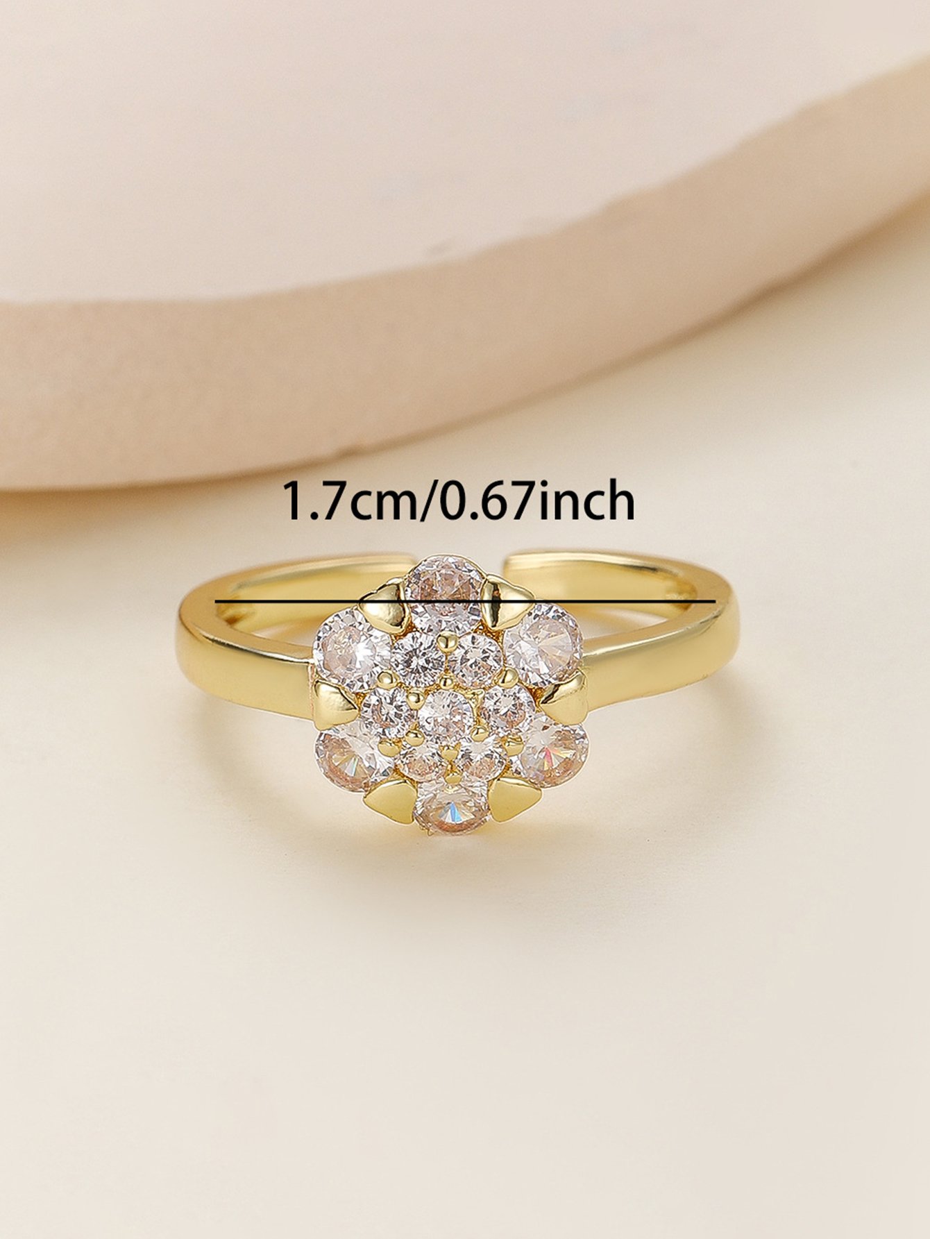 Gold Tone Embellished Adjustable Ring