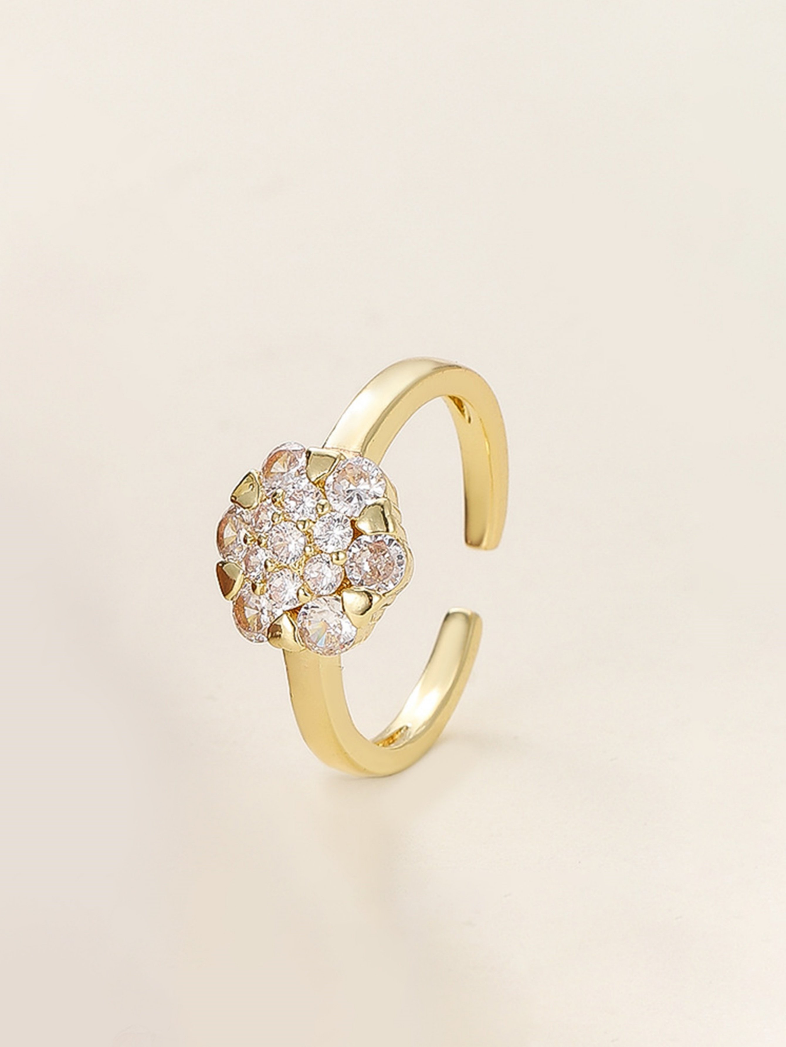 Gold Tone Embellished Adjustable Ring