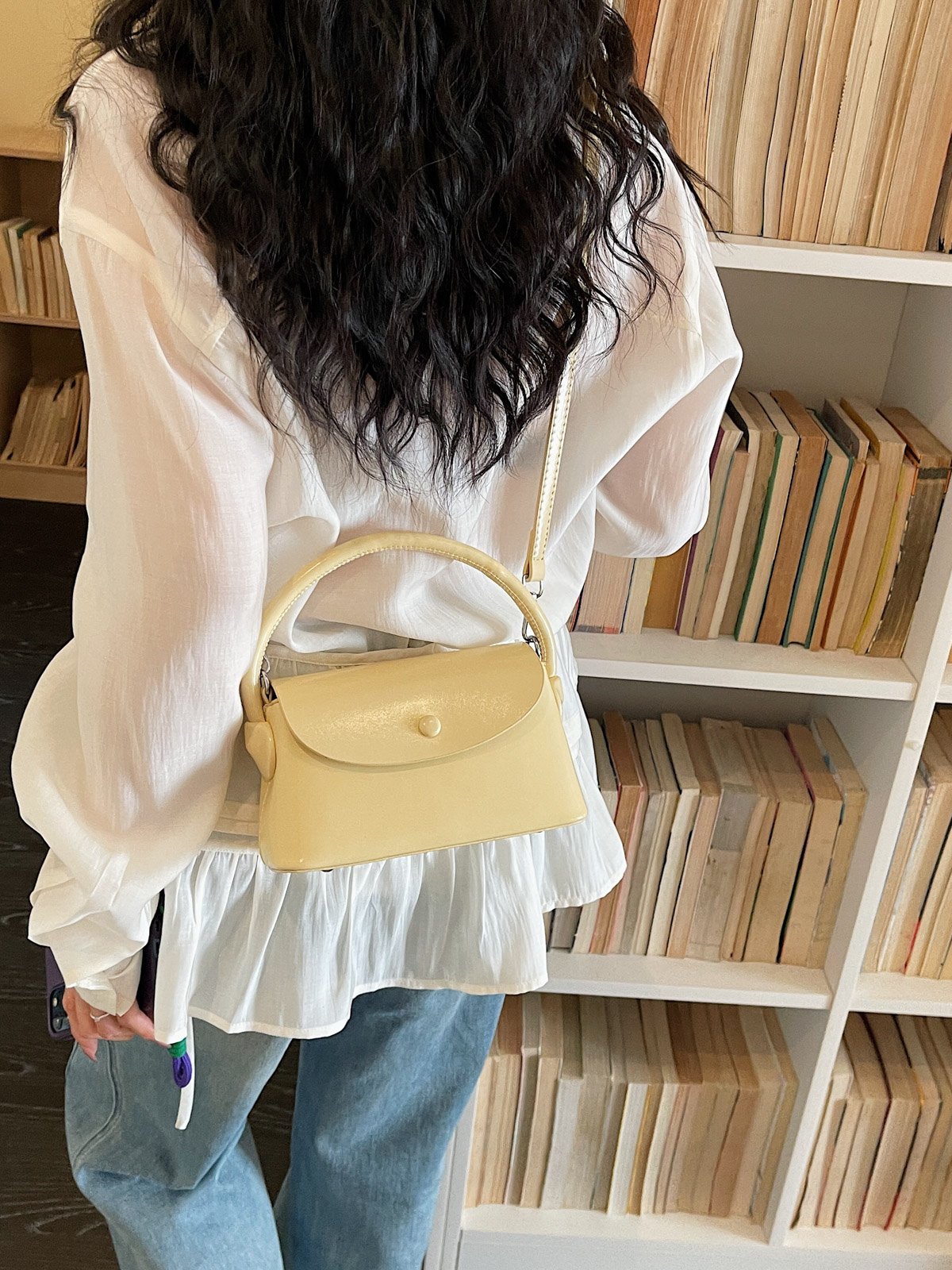 Yellow Plain Shoulder Bag