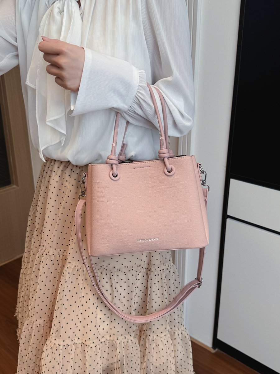 Pink Crossbody Bag with Charm