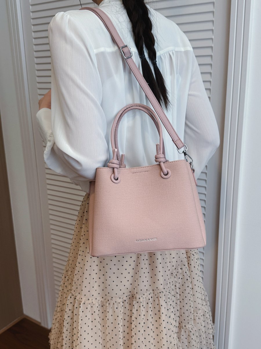 Pink Crossbody Bag with Charm
