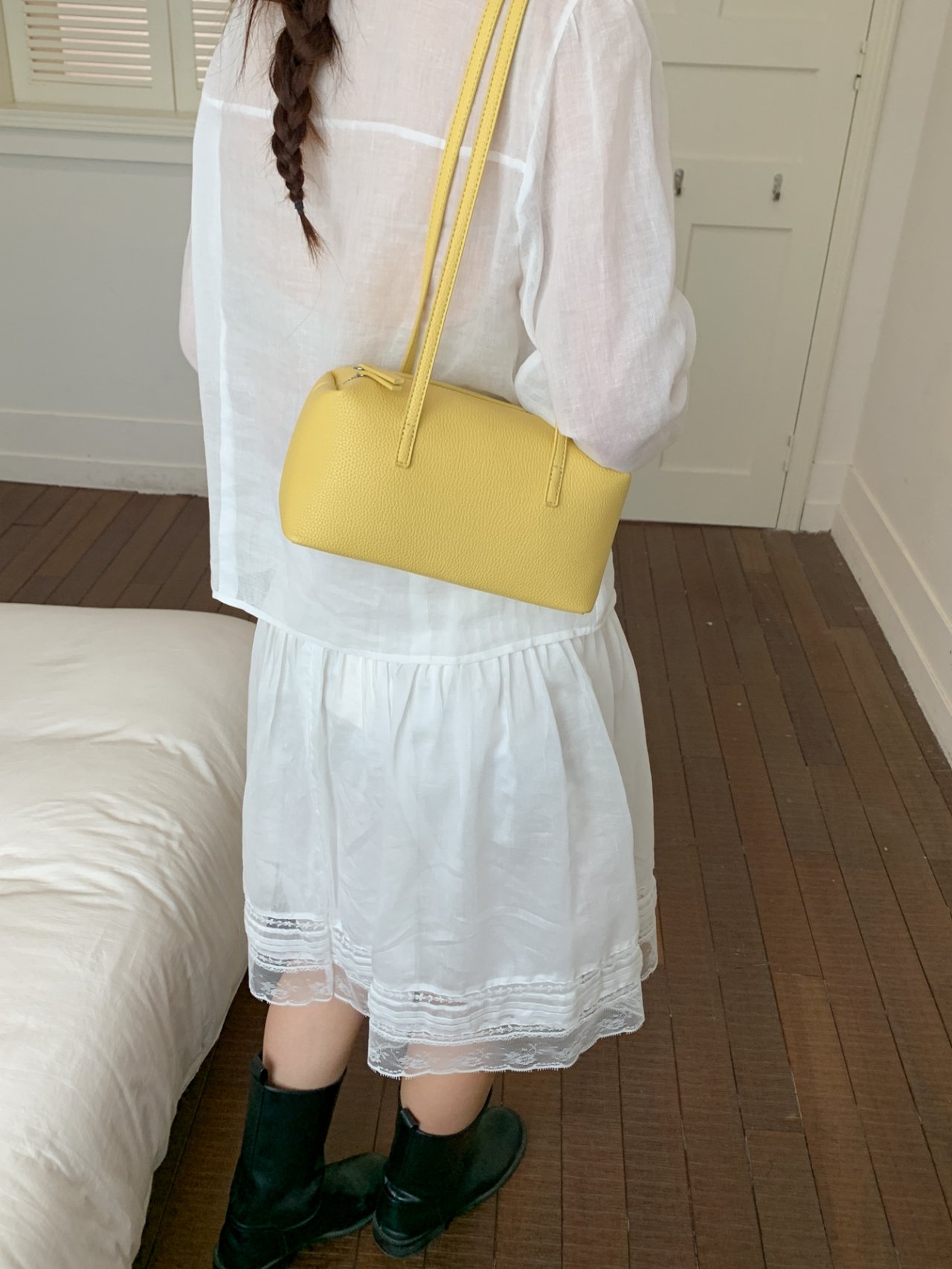 Yellow Plain Shoulder Bag