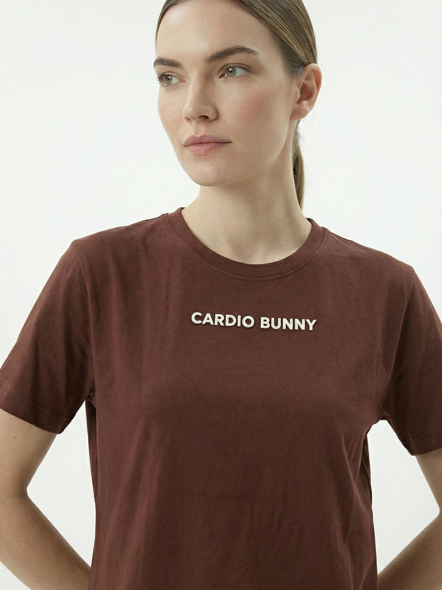 Brown Graphic Print Oversized Cotton T-Shirt