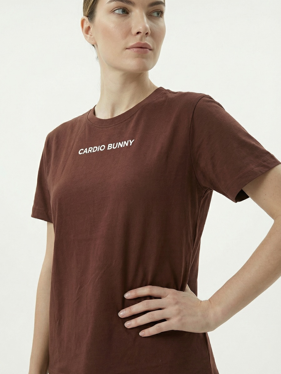Brown Graphic Print Oversized Cotton T-Shirt