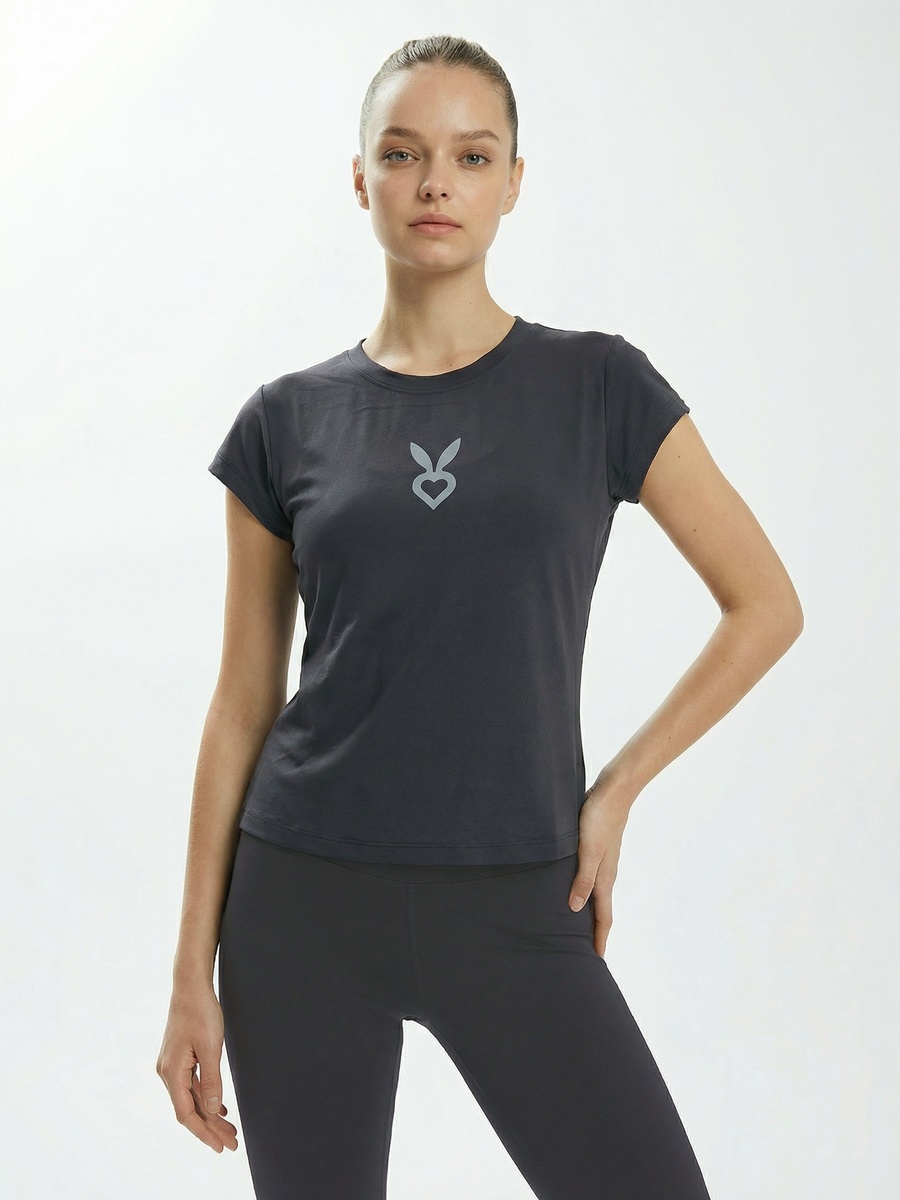 Black Body-Contoured Slim Fit T-Shirt