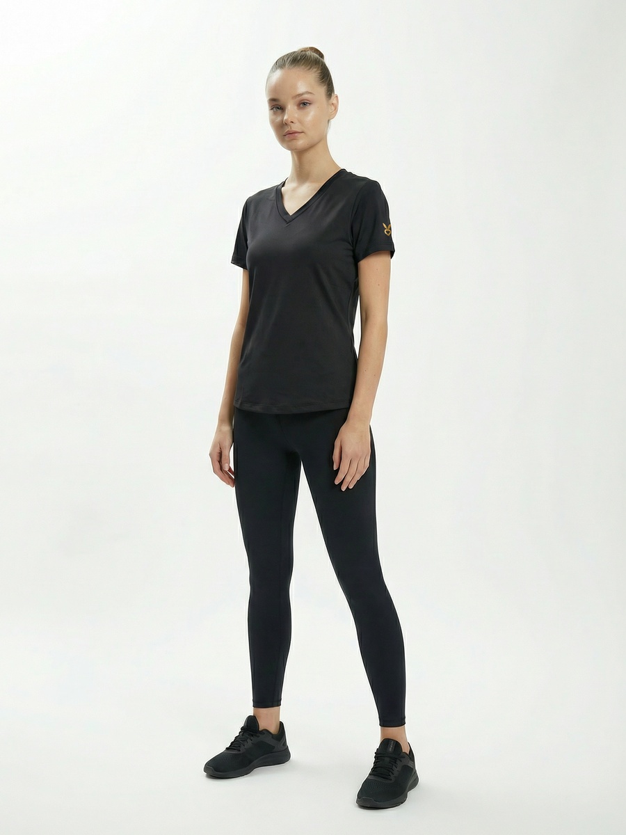 Black Regular T-Shirt with Gold Foil Print