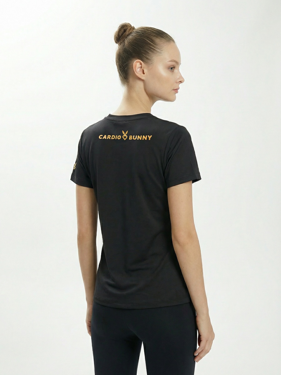 Black Regular T-Shirt with Gold Foil Print