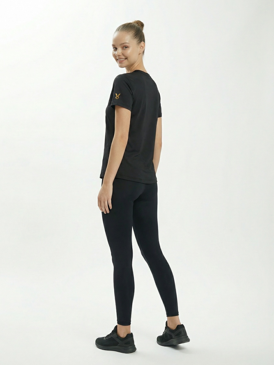 Black Regular T-Shirt with Gold Foil Print