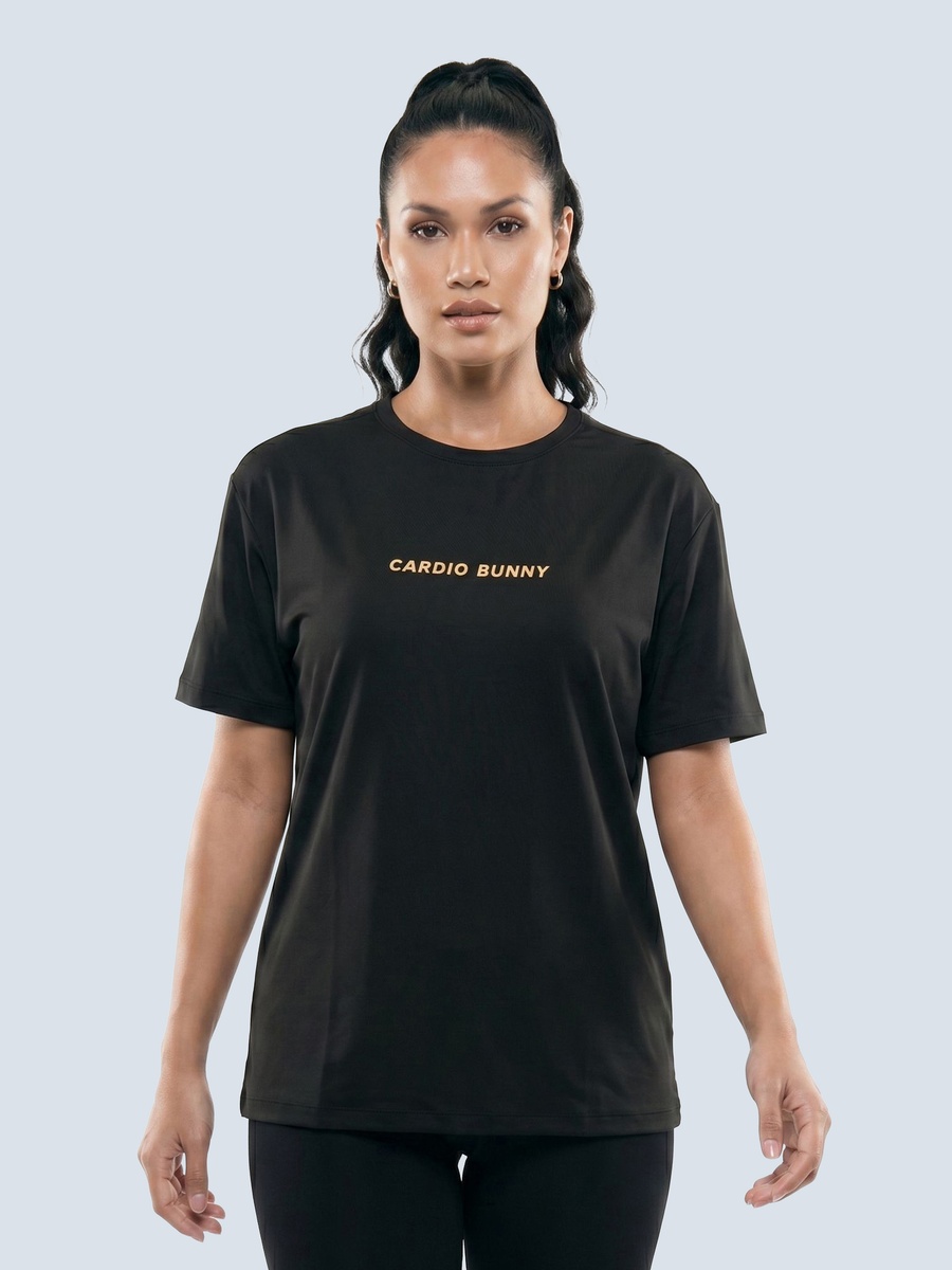 Black Logo Print Short Sleeves T-Shirt