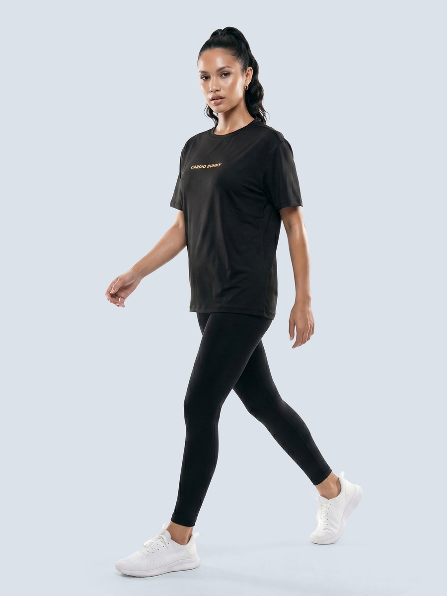 Black Logo Print Short Sleeves T-Shirt