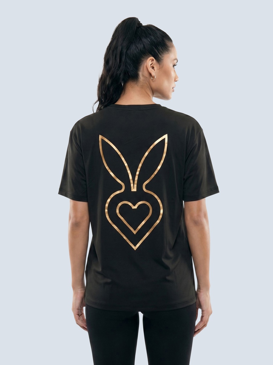 Black Logo Print Short Sleeves T-Shirt