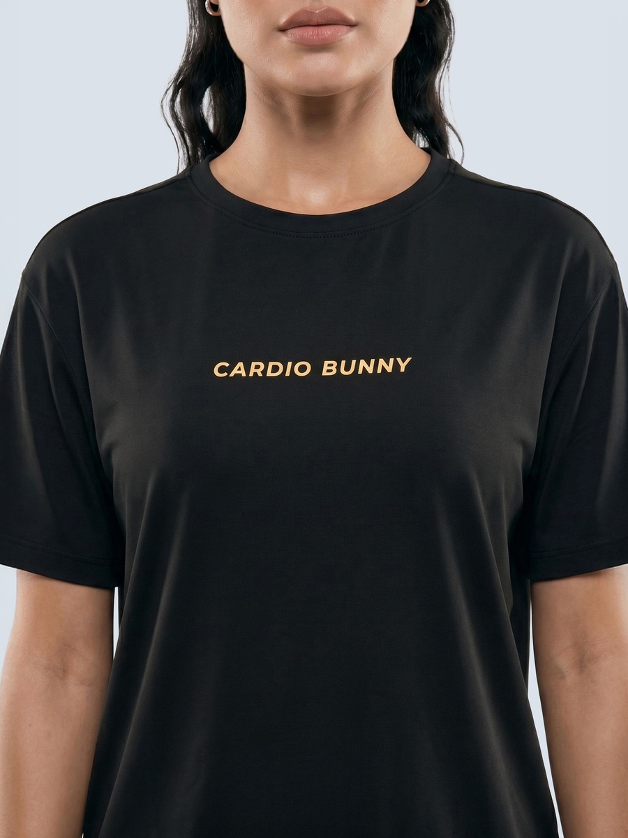 Black Logo Print Short Sleeves T-Shirt
