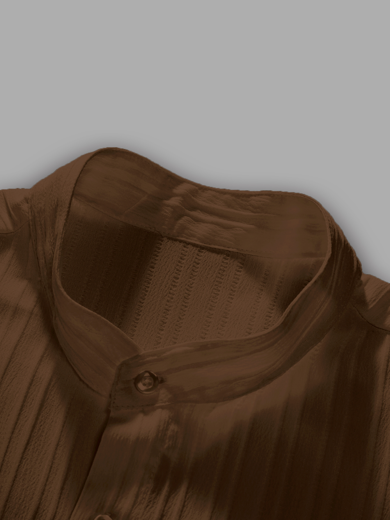 Men Textured Stand Collar Casual Shirt