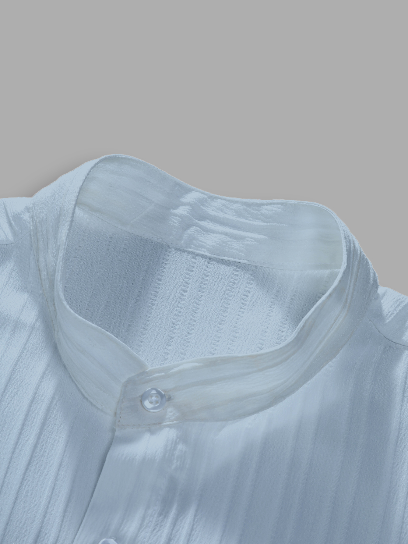 Men Textured Stand Collar Casual Shirt