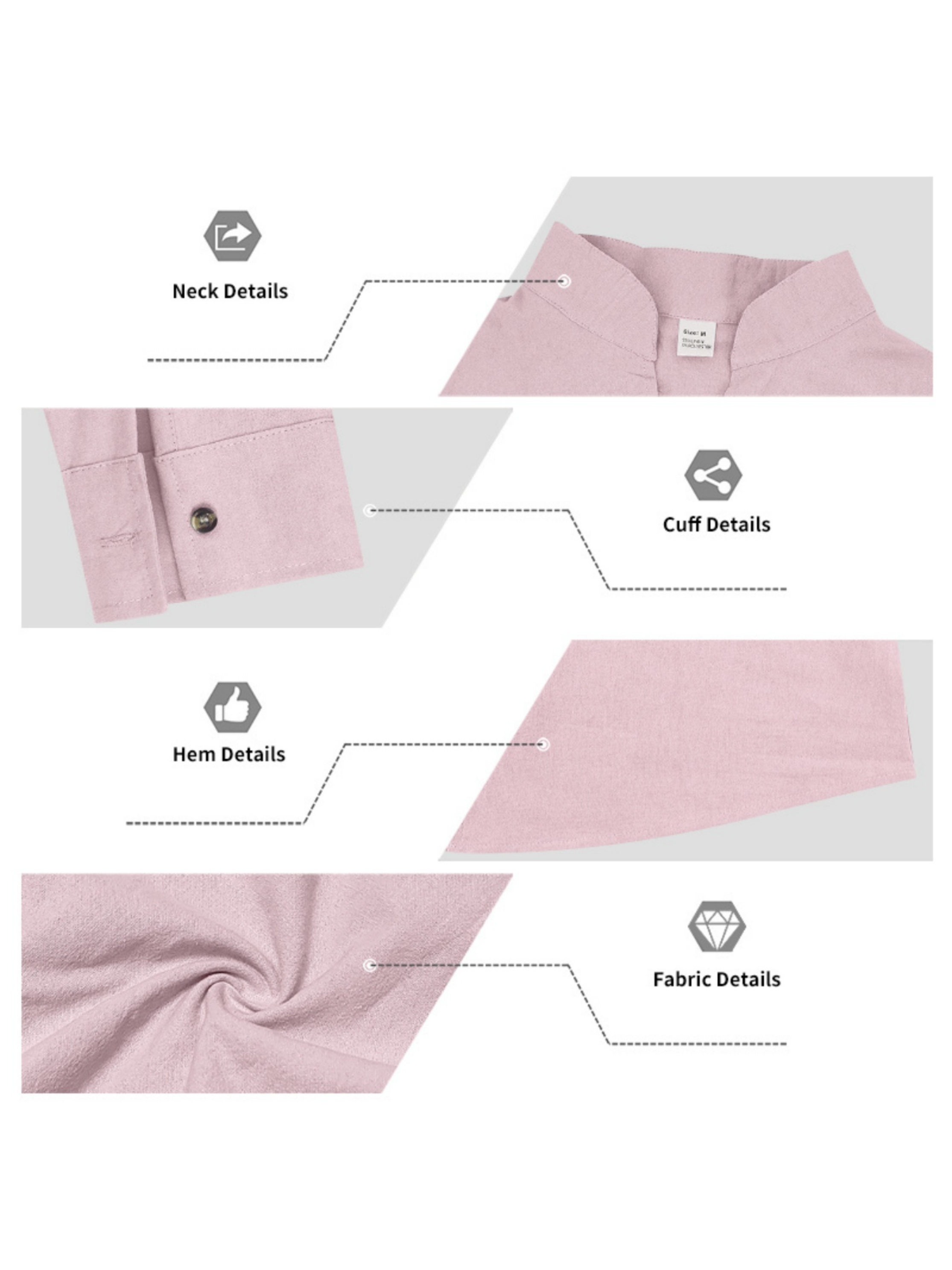 Men Linen Casual Shirt with Button Loop