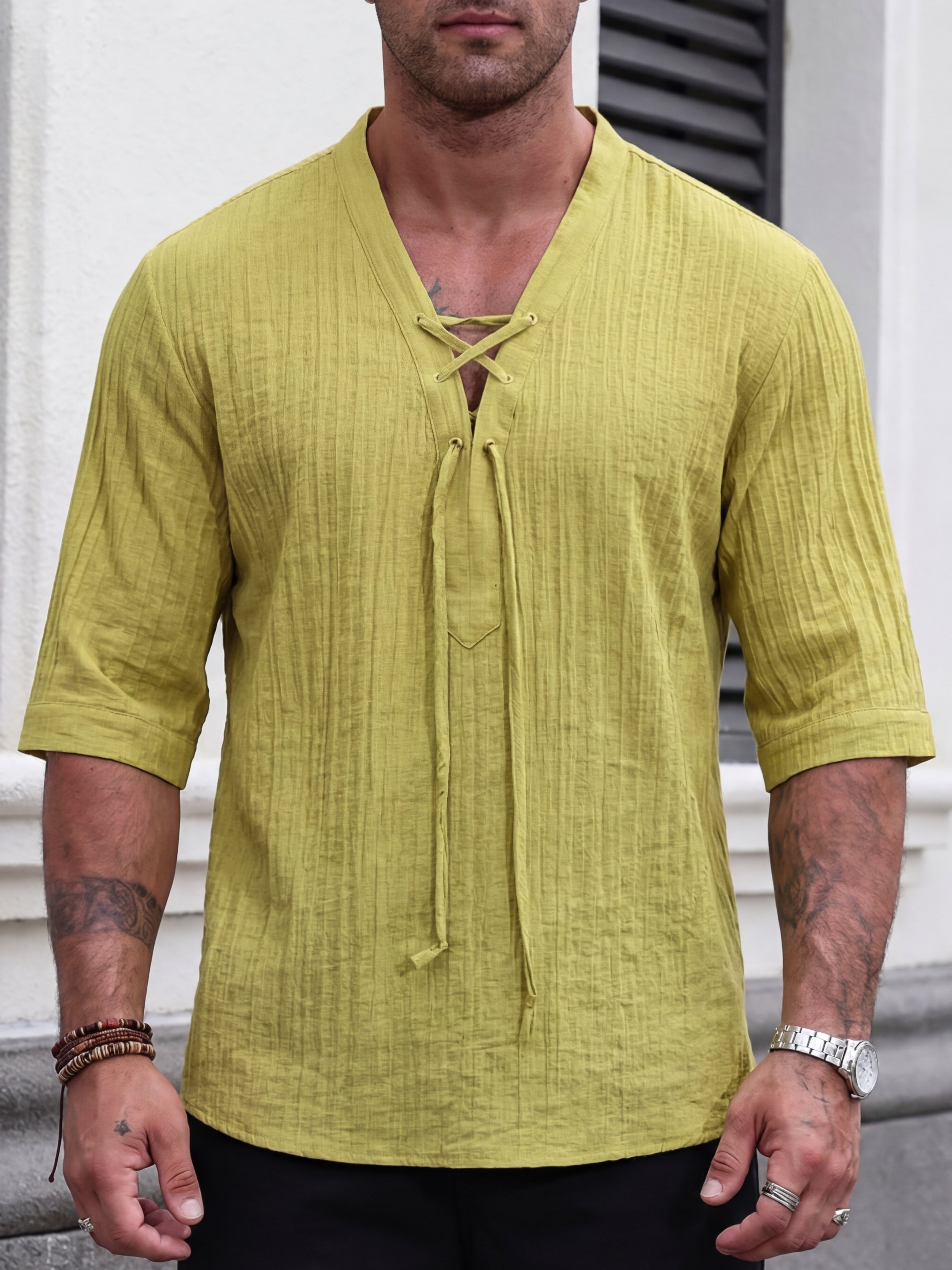 Men Drawstring Design Casual Top