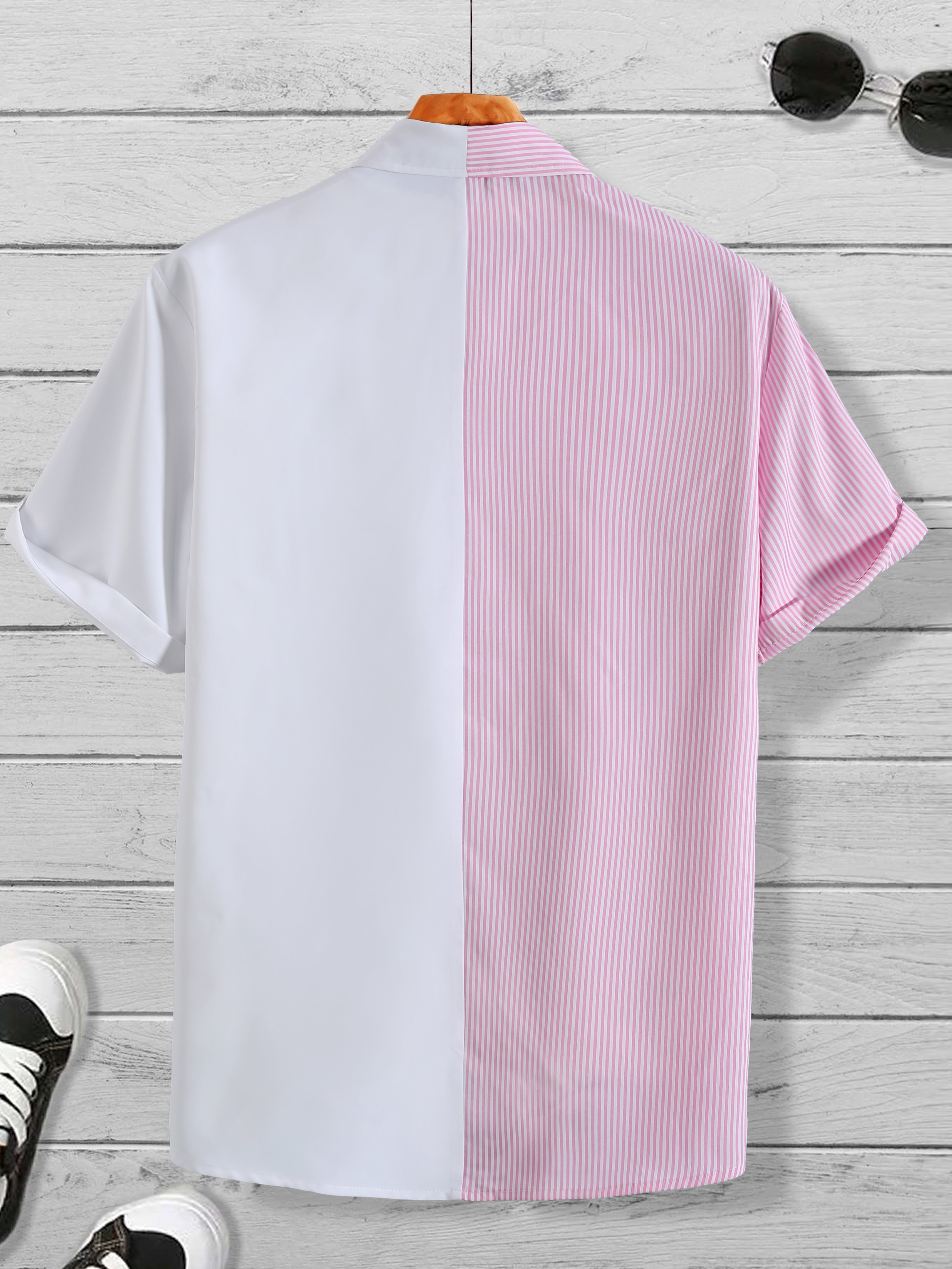 Men Color Block Striped Shirt