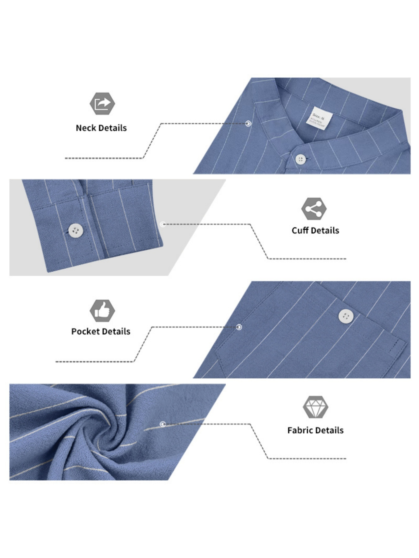 Men Linen Striped Long Sleeves Shirt
