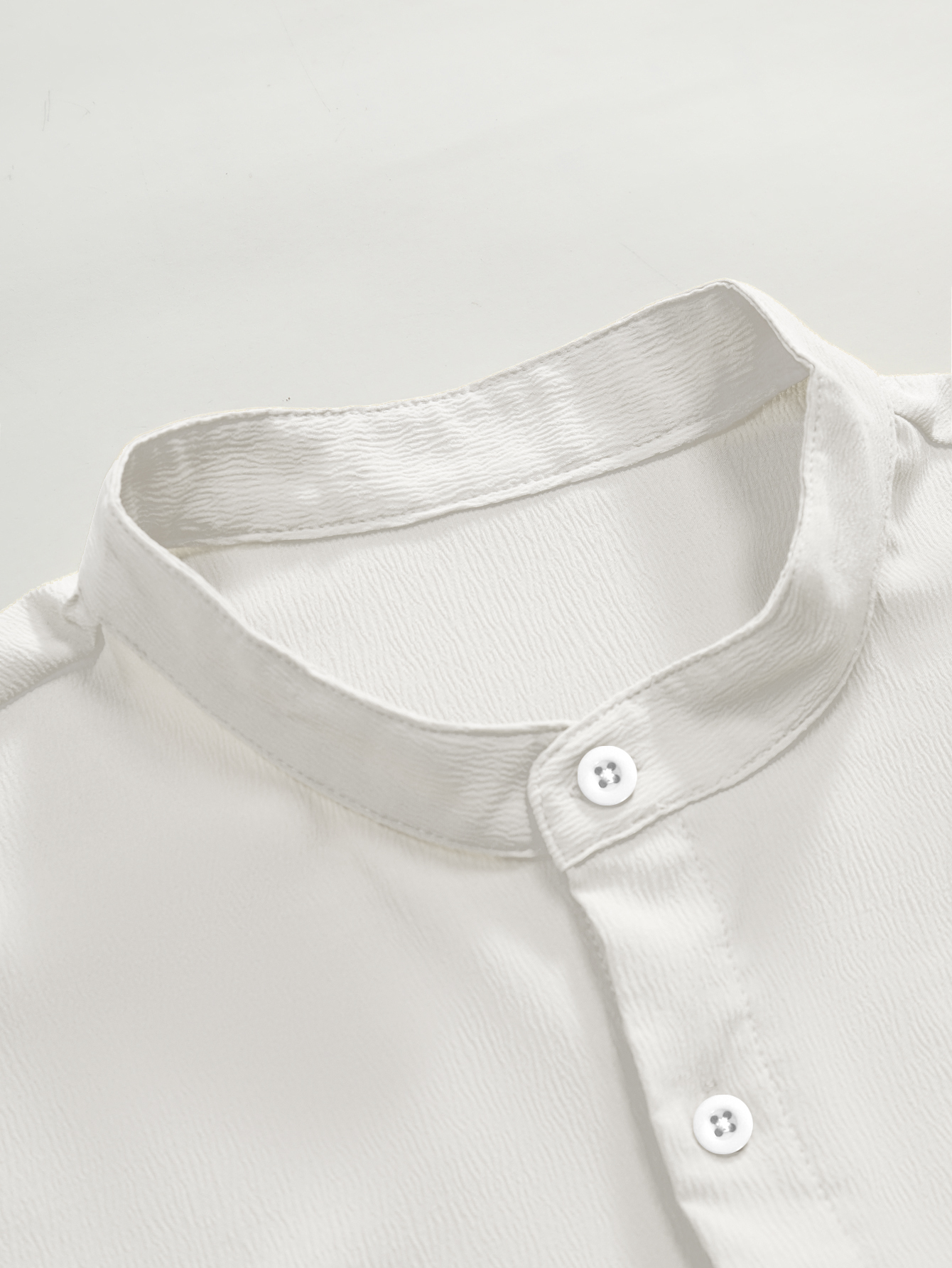 Men Stand Collar Slim Fit Casual Shirt